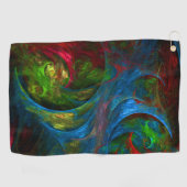 Serviette De Golf Genèse Bleu Art Abstrait (Horizontal)