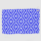 Serviette De Golf Geometric Kente Bright Blue, White, (Horizontal)
