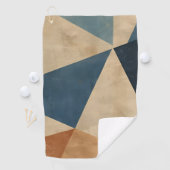 Serviette De Golf Geometric Pattern in Blues, Tans, and Rust (En situation)