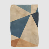 Serviette De Golf Geometric Pattern in Blues, Tans, and Rust (Devant)