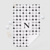 Serviette De Golf Géométrique Noir et Blanc Géométrique (En situation)