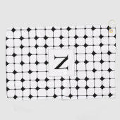 Serviette De Golf Géométrique Noir et Blanc Géométrique (Horizontal)