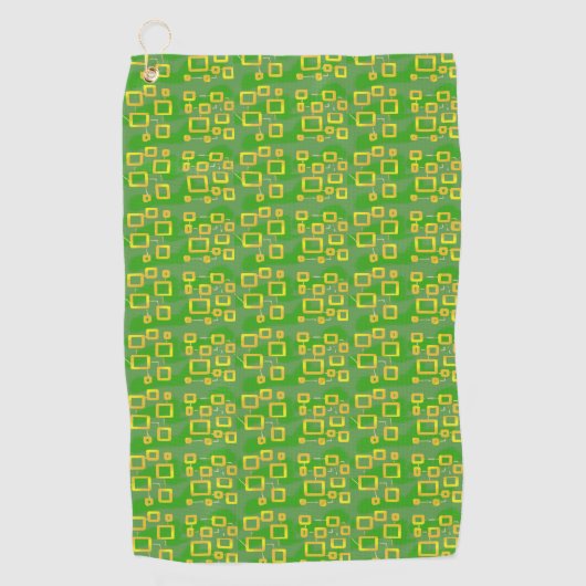 Serviette De Golf Géométrique Vert (Devant)