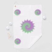Serviette De Golf Géométrique Violet et Vert (En situation)