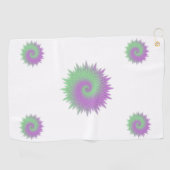 Serviette De Golf Géométrique Violet et Vert (Horizontal)