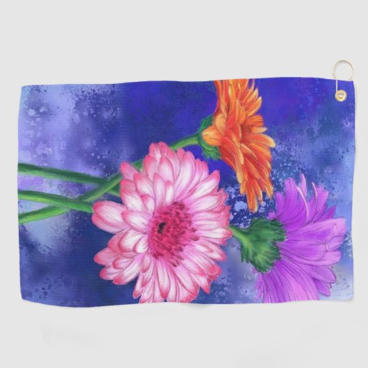 Serviette de golf Gerbera Daisies (Horizontal)