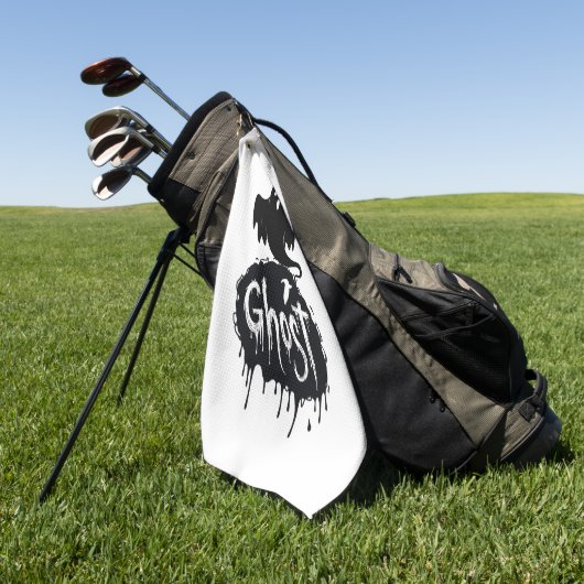 Serviette De Golf Ghost – Dark Horror Dripping Text Art (Vert)