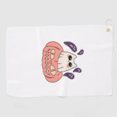 Serviette De Golf Ghost Kitty dans un T-shirt classique citrouille (Horizontal)