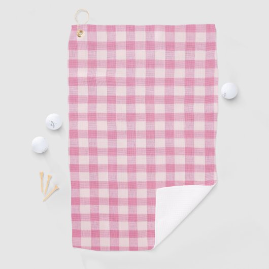 Serviette De Golf Gingham Rose Bébé (En situation)