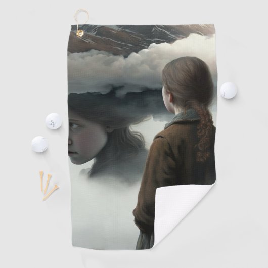 Serviette De Golf Girl with clouds (En situation)