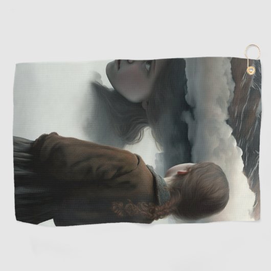 Serviette De Golf Girl with clouds (Horizontal)