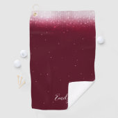 Serviette De Golf Glam Burgundy Personnalisé (En situation)