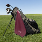 Serviette De Golf Glam Burgundy Personnalisé (Vert)