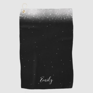 Serviette De Golf Glam noir et blanc Personnalisé
