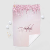 Serviette De Golf glam parties scintillant goutte tendance girly mon (En situation)
