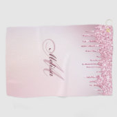 Serviette De Golf glam parties scintillant goutte tendance girly mon (Horizontal)