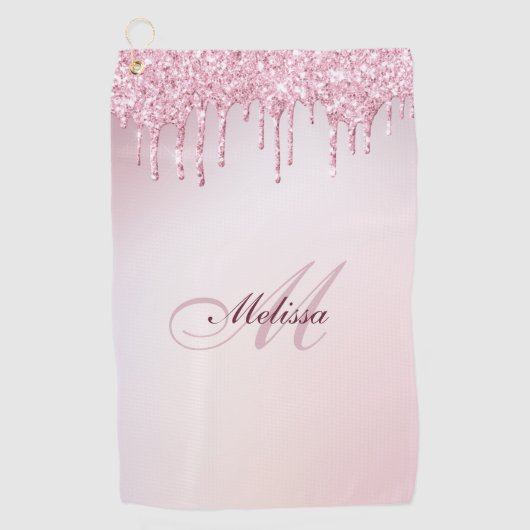 Serviette De Golf glam parties scintillant goutte tendance girly mon (Devant)