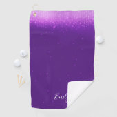 Serviette De Golf Glam Purple Personnalisé (En situation)