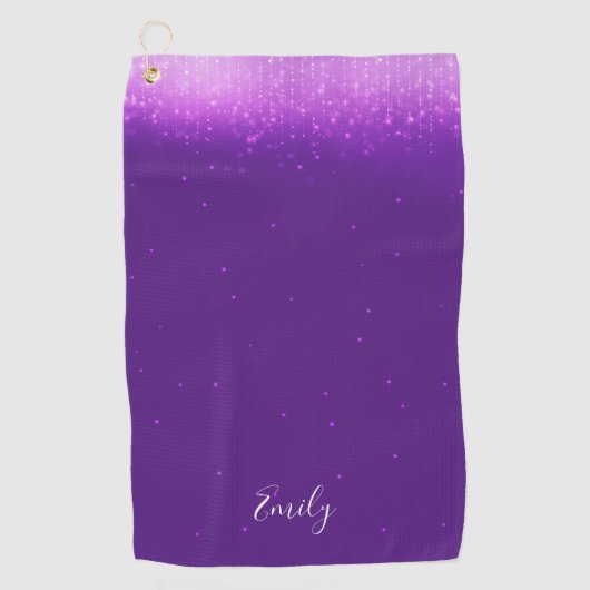 Serviette De Golf Glam Purple Personnalisé (Devant)