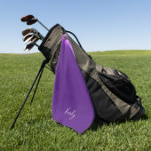 Serviette De Golf Glam Purple Personnalisé (Vert)