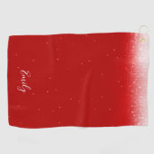 Serviette De Golf Glam Red Personnalisé (Horizontal)