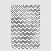 Serviette De Golf Glam Silver White Zigzag Stripes (Devant)