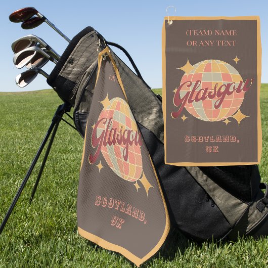 Serviette De Golf Glasgow City Scotland Royaume-Uni golfeur britanni