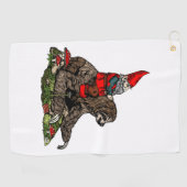 Serviette De Golf Gnome à cheval sur une parcelle (Horizontal)