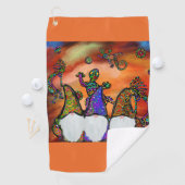 Serviette De Golf Gnome Art (En situation)