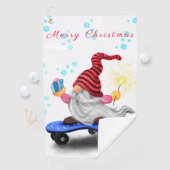 Serviette de golf Gnome de Noël (En situation)