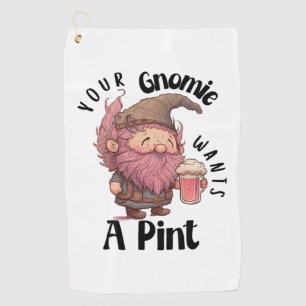 Serviette De Golf Gnome Drôle Boire La Bière Pun Votre Gnomie Veut U