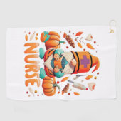 Serviette De Golf Gnomes Infirmière de Thanksgiving Fall Scruter (Horizontal)