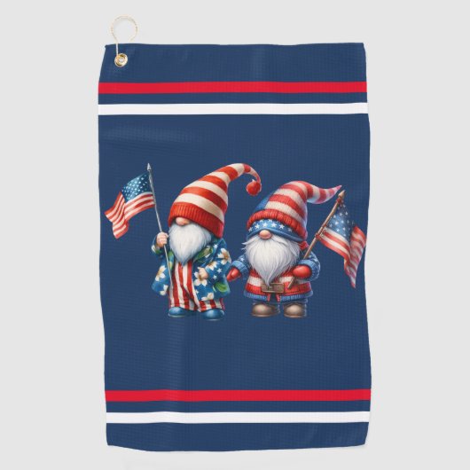 Serviette de golf Gnomes patriotiques (Devant)