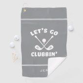 Serviette De Golf Go Clubbin'mignon Golf Club Humour Golfer Grey (En situation)