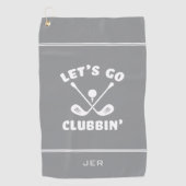 Serviette De Golf Go Clubbin'mignon Golf Club Humour Golfer Grey (Devant)