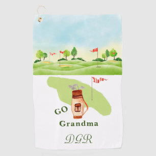 Serviette De Golf Go Grandma Greens Bag Clubs Monogram Golf Towne