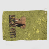 Serviette De Golf Gold Elephant Design, (Horizontal)