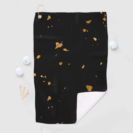 Serviette De Golf Gold Flakes Noir (En situation)