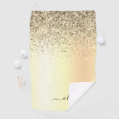 Serviette De Golf Gold Parties scintillant Girly Luxe Moderne Monogr (En situation)