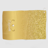 Serviette De Golf Gold Parties scintillant Golf Ball Classic Nom de  (Horizontal)