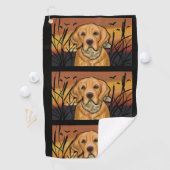 Serviette De Golf Golden Retriever (En situation)