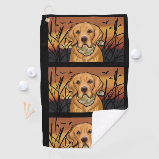 Serviette De Golf Golden Retriever (En situation)