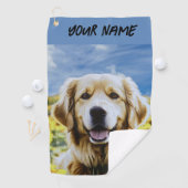 Serviette De Golf Golden Retriever dans un champ de tournesol (En situation)