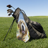 Serviette De Golf Golden Retriever dans un champ de tournesol (Vert)