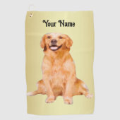 Serviette De Golf Golden Retriever Sitting - Design adorable (Devant)