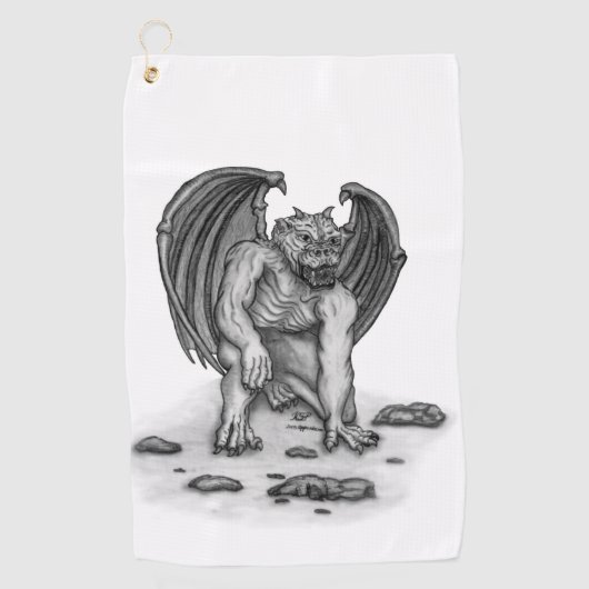 Serviette De Golf Golem Gargoyle (Devant)