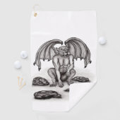 Serviette De Golf Golem Gargoyle (En situation)