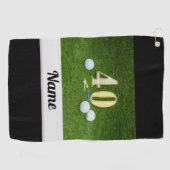 Serviette De Golf Golf 40e anniversaire avec balle de golf (Horizontal)