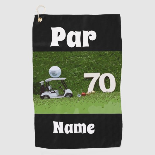 Serviette De Golf Golf 70e Anniversaire Par soixante-dix Char de gol (Devant)