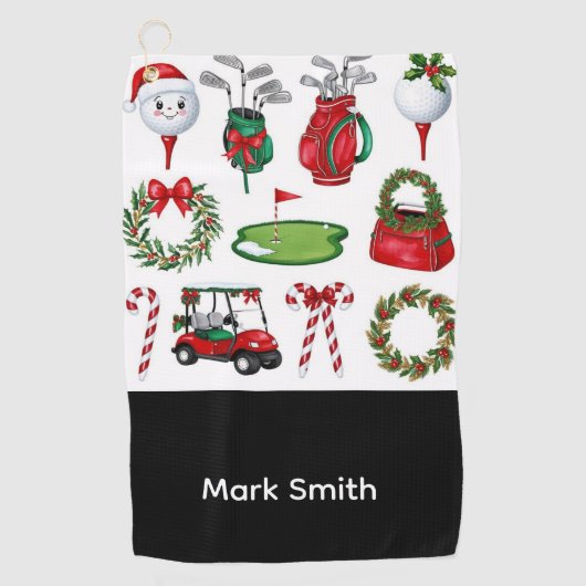 Serviette De Golf Golf à thème Noël (Devant)